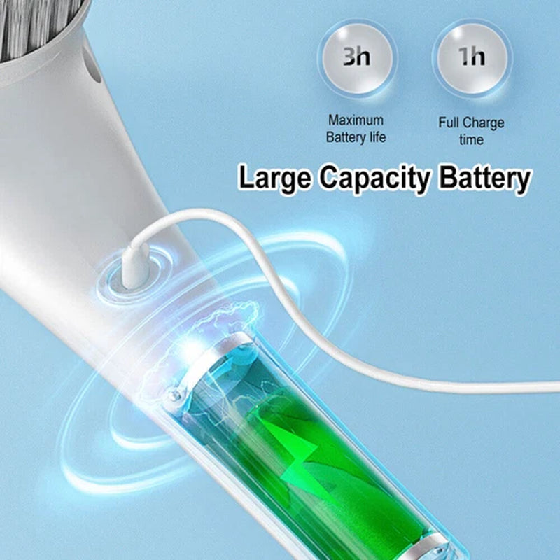 Electric Cordless Cleaning Brush Spin Scrubber Turbo Scrub Cleaner Rechargeable